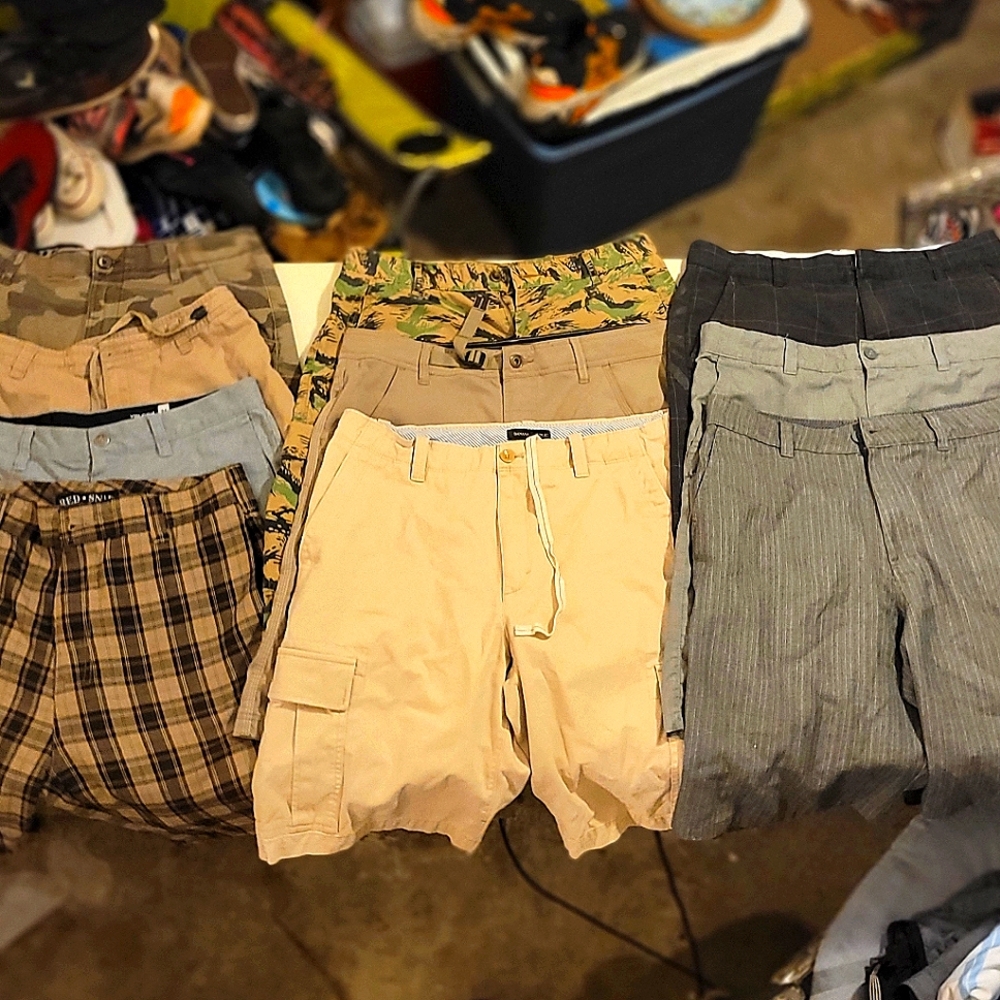 Lot of (10) Mens Shorts Size 34 Levi's Quicksliver Volcom Nike Prana Split more
